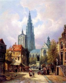 unknow artist European city landscape, street landsacpe, construction, frontstore, building and architecture.069 Germany oil painting art